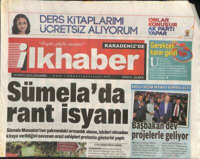 Karadenizde İlkhaber Gazetesi 20 Mayıs 2015 - Eski Başkan Özkan Sümer , İbrahim Hacıosmanoğlu İçin Sert İfadeler Kullandı GZ116561 - 1