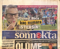 Karadeniz'de Son Nokta Gazetesi 20 Eylül 2015 - Trabzonsporlu Şota : Bize Hiç Yakışmadı GZ159870 - Gökçekoleksiyon