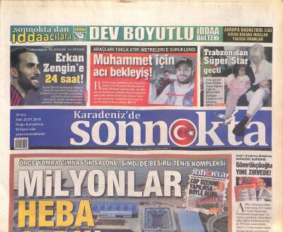 Karadenizde Son Nokta Gazetesi 20 Ocak 2015 - Erkan Zengine 24 Saat - Trabzon Valisi Uzungöl Kanayan Yaramız GZ125546 - 1