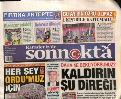 Karadenizde Son Nokta Gazetesi 8 Aralık 2013 - Trabzon CHP Büyükşehire Kilitlendi - Trabzondan Sochi Çıkarması GZ100186 - 2