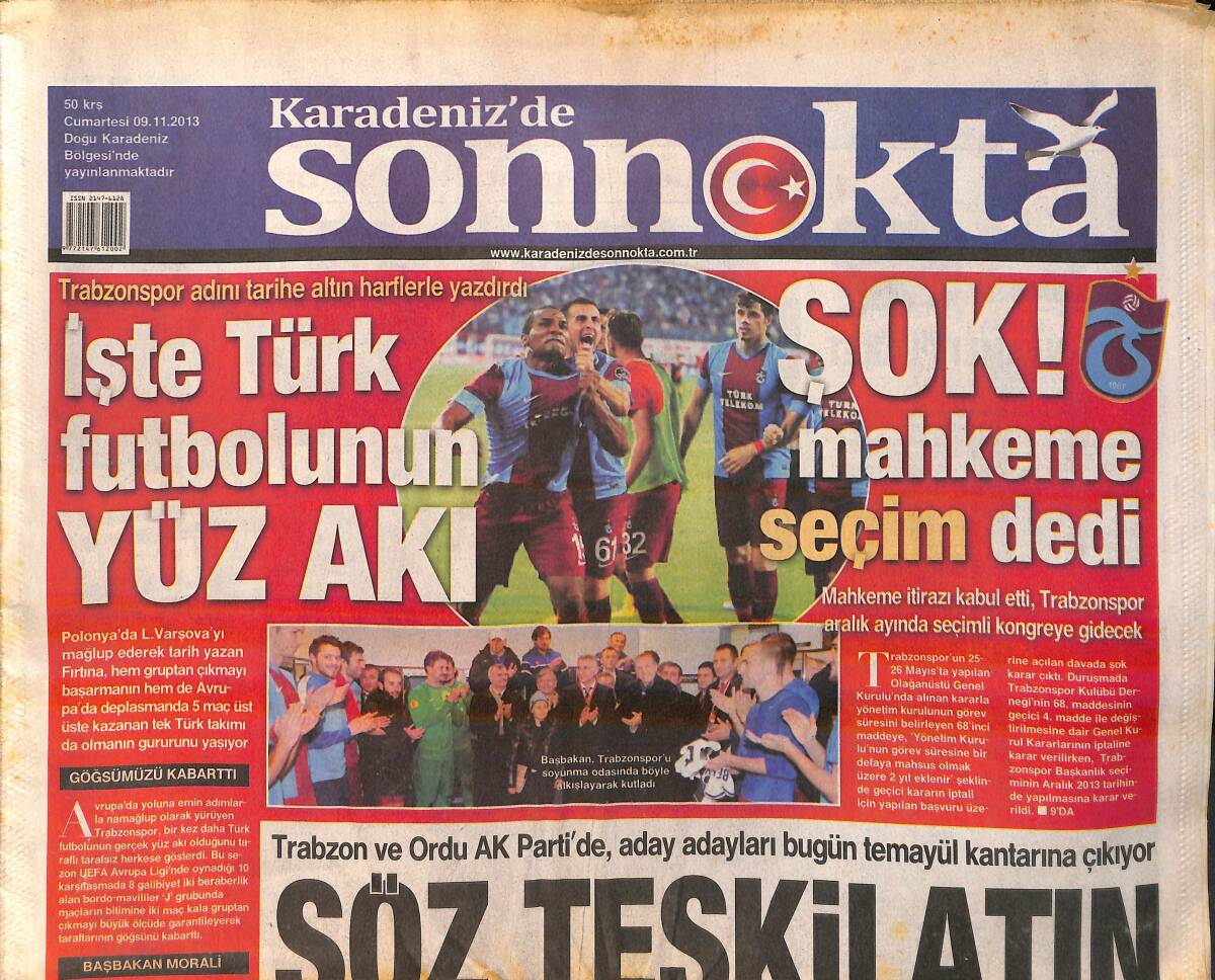 Karadeniz'de Son Nokta Gazetesi 9 Kasım 2013 - Ayhan Kıyak Özlemle Anıldı - Colman'ın Dönüşü Muhteşem Oldu GZ159824 - 1