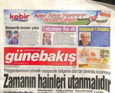 Karadenizden Güne Bakış Gazetesi 19 Ocak 2015 - Trabzonspor İflas Etti GZ105577 - 1