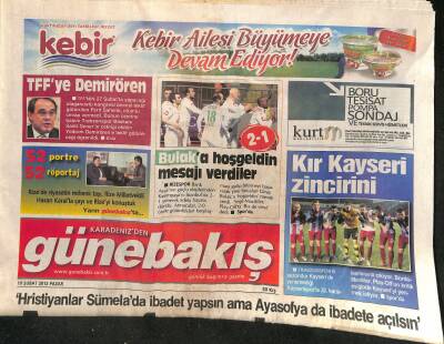 Karadenizden Güne Bakış Gazetesi 19 Şubat 2012 - TFFye Demirören - Ayasofya Çıkışı GZ124636 - 1