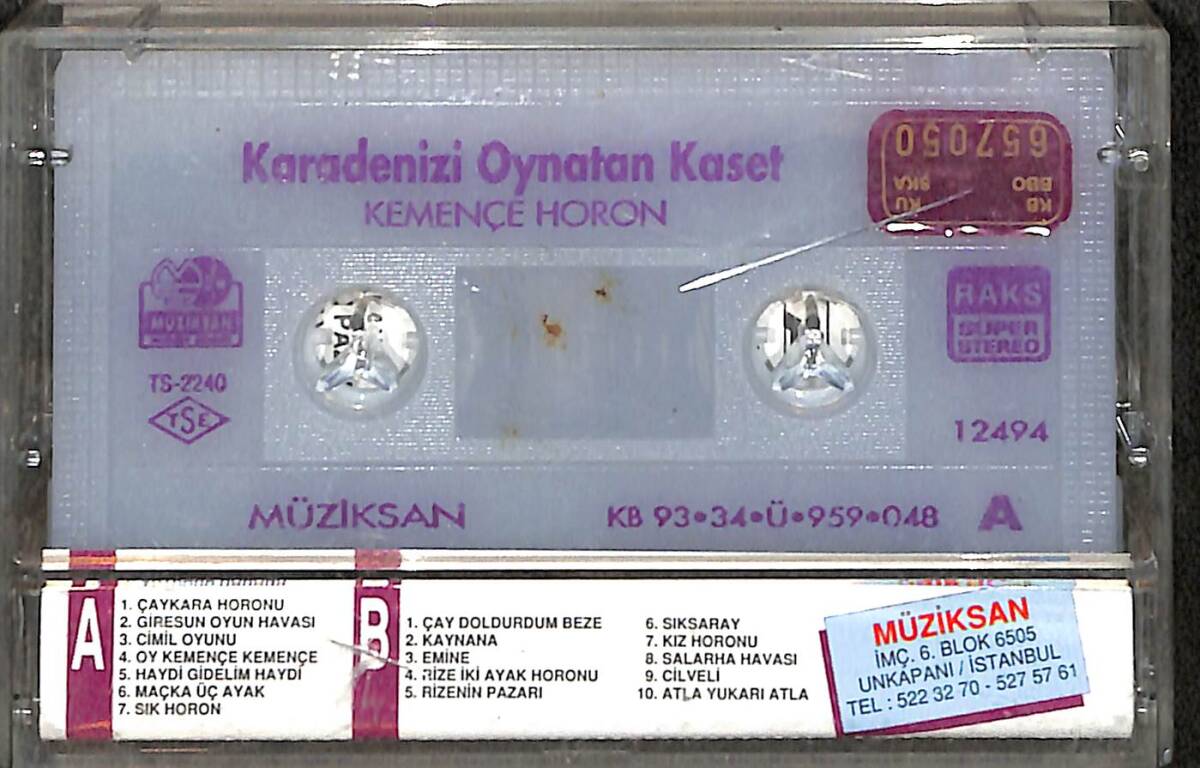 Karadenizi Oynatan Kaset Kemençe Horon Kaset (Kırmızı Bandrol - İkinci El) KST27941 - 2