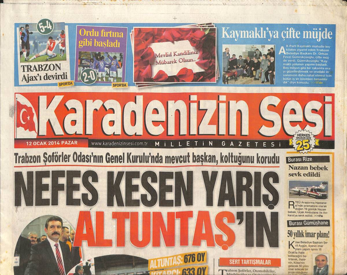 Karadenizin Sesi 12 Ocak 2014 - Nefes Kesen Yarış Turan Altuntaş'ın - Trabzonspor İsveçli Golcüyü Bitirmek İçin Kararlı! GZ136241 - 1