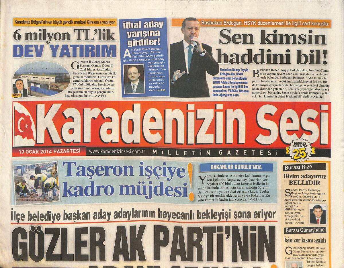 Karadenizin Sesi 13 Ocak 2014 - Trabzonspor'da İki İmza Birden! - Başbakan Erdoğan: Sen Kimsin Haddini Bil! GZ136245 - 1