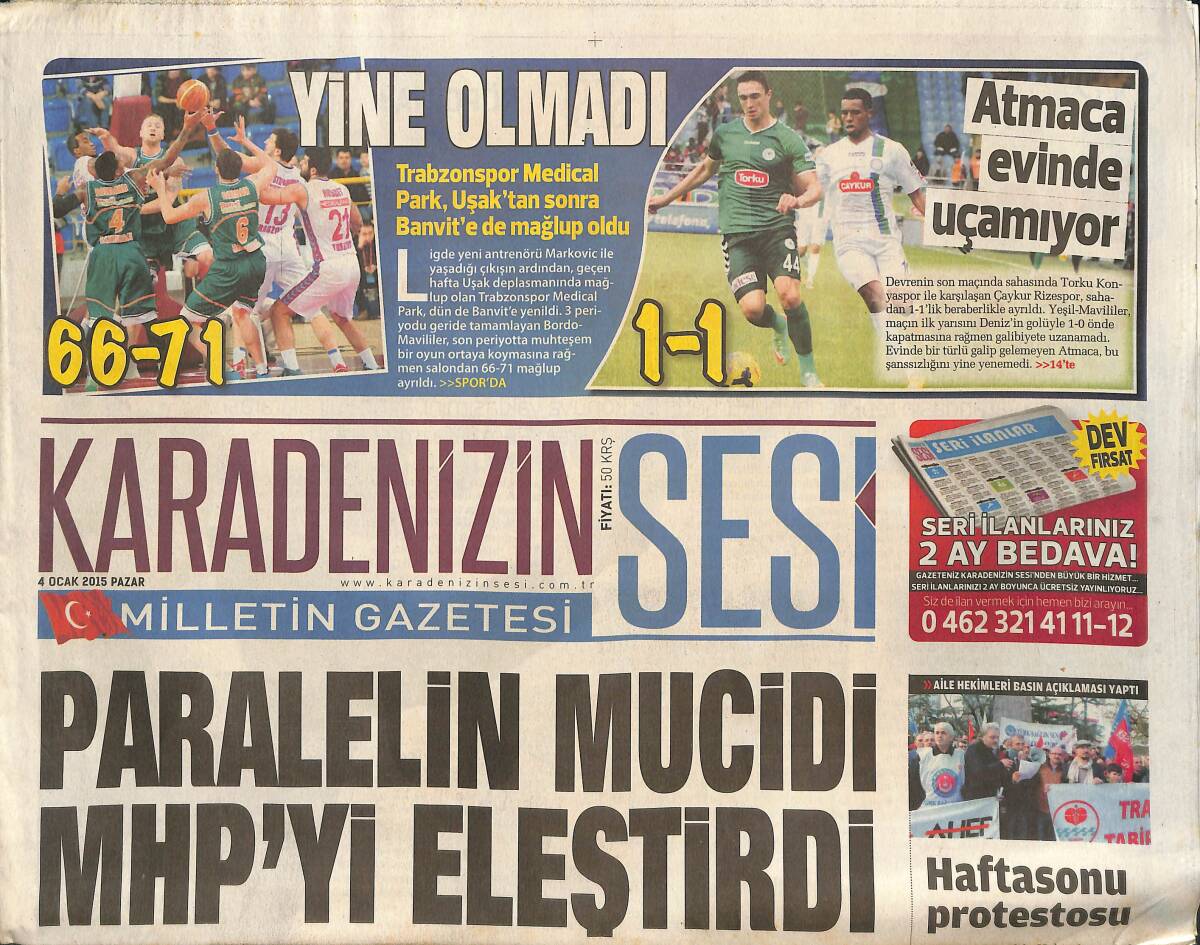 Karadeniz'in Sesi 4 Ocak 2015 - Paralel'in Mucidi MHP'yi Eleştirdi - Nurettin Canikli'den Demiryolu Sözü - Ersun Yanal Çok Dertli GZ136312 - 1