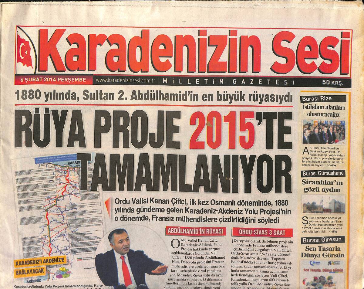 Karadenizin Sesi 6 Şubat 2014 - Rüya Proje 2015'te Tamamlanıyor - İbrahim Hacıosmanoğlu: Pişman Olmak İçin Hala Zamanınız Var GZ154919 - 1