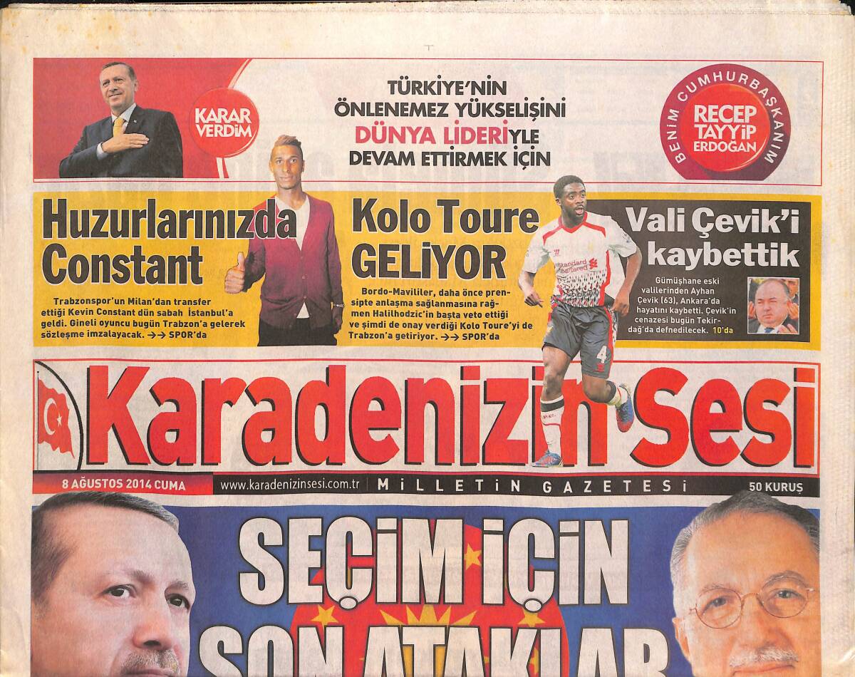 Karadenizin Sesi 8 Ağustos 2014 - Seçim İçin Son Ataklar - Valilerin Buluşması - 7 Futbolcunun Bileti Kesildi GZ136224 - 1