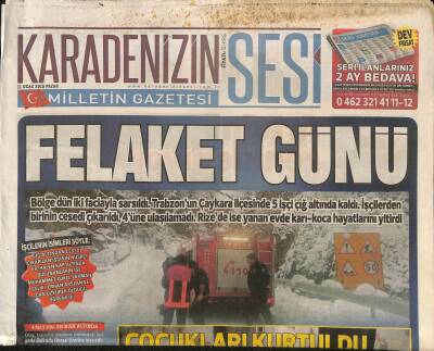 Karadenizin Sesi Gazetesi 11 Ocak 2015 - Ersun Yanal Kuralları - Özdilekin Yeni Takımı Belli Oldu GZ125855 - 1