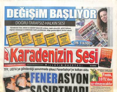 Karadenizin Sesi Gazetesi 12 Temmuz 2014 - Fenerasyon Şaşırtmadı GZ104570 - 1