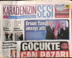 Karadenizin Sesi Gazetesi 13 Kasım 2014 - Ersun Yanal , Trabzonspora İmzayı Attı - Artvinde Sepsis Eğitimi GZ100598 - 2