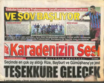Karadenizin Sesi Gazetesi 15 Ağustos 2014 - Sümelada Ayin Günü-Bakanlar Rizede GZ105559 - 1