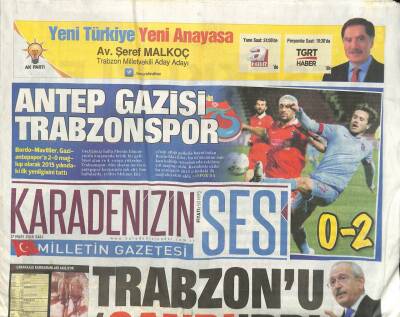 Karadenizin Sesi Gazetesi 17 Mart 2015 - Antep Gazisi Trabzonspor GZ113270 - 1