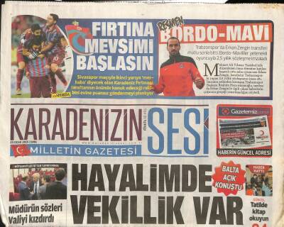Karadenizin Sesi Gazetesi 23 Ocak 2015 - Trabzonsporda Erkan Zengin Transferi Mutlu Sonla Bitti GZ109217 - 1