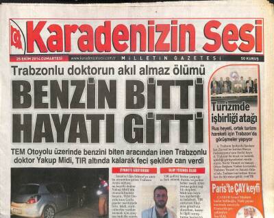 Karadenizin Sesi Gazetesi 25 Ekim 2014 - Trabzonlu Doktorun Akıl Almaz Ölümü-Patrike Ziyaret GZ105561 - 1