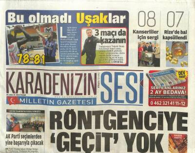 Karadenizin Sesi Gazetesi 28 Aralık 2014 - Röntgenciye Geçit Yok, Köyden Cephanelik Çıktı GZ107174 - 1