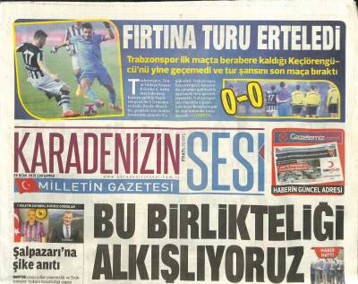 Karadenizin Sesi Gazetesi 28 Ocak 2015 - Şalpazarına Şike Anıtı-Akyazı Tünelinde Işık Göründü GZ105564 - 1