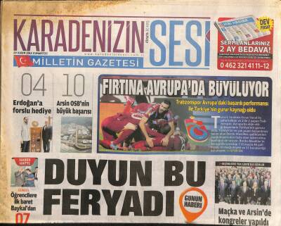 Karadenizin Sesi Gazetesi 29 Kasım 2014 - Arsin OSBnin Büyük Başarısı - Artvinde Maden Devam Edecek GZ125829 - 1