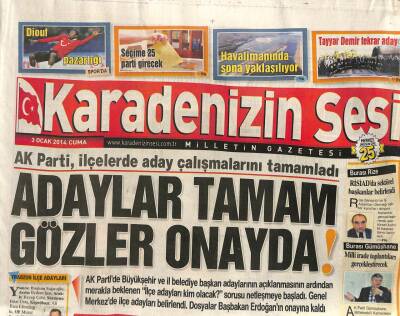 Karadenizin Sesi Gazetesi 3 Ocak 2014 - Rize İhracat Rekoru Kırdı - Uzungöle Antalya Modeli GZ100797 - 2