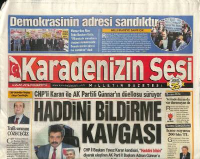 Karadenizin Sesi Gazetesi 4 Ocak 2014 - TTSO 2014 İçin Gaza Bastı GZ100395 - 1