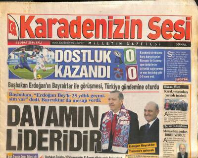 Karadenizin Sesi Gazetesi 4 Şubat 2014 - Başbakan Erdoğanın Bayraktar İle Görüşmesi , Türkiye Gündemine Oturdu GZ109082 - 1