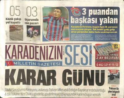 Karadenizin Sesi Gazetesi 5 Ocak 2015 - Araklıda Aşkın Filmi Çekildi-Firar Bayraka Dava GZ105568 - 1
