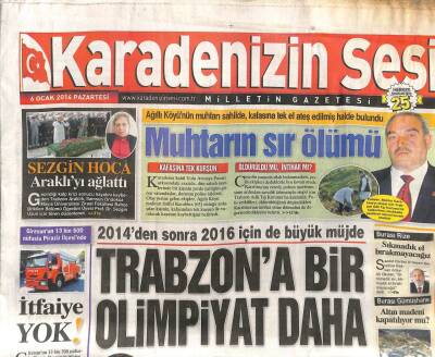 Karadenizin Sesi Gazetesi 6 Ocak 2014 - Trabzona Bir Olimpiyat Daha GZ104926 - 1