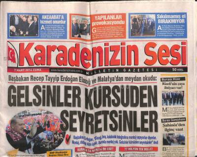 Karadenizin Sesi Gazetesi 7 Mart 2014 - Başbakan Recep Tayyip Erdoğan Elazığ Ve Malatyadan Meydan Okudu GZ106993 - 1