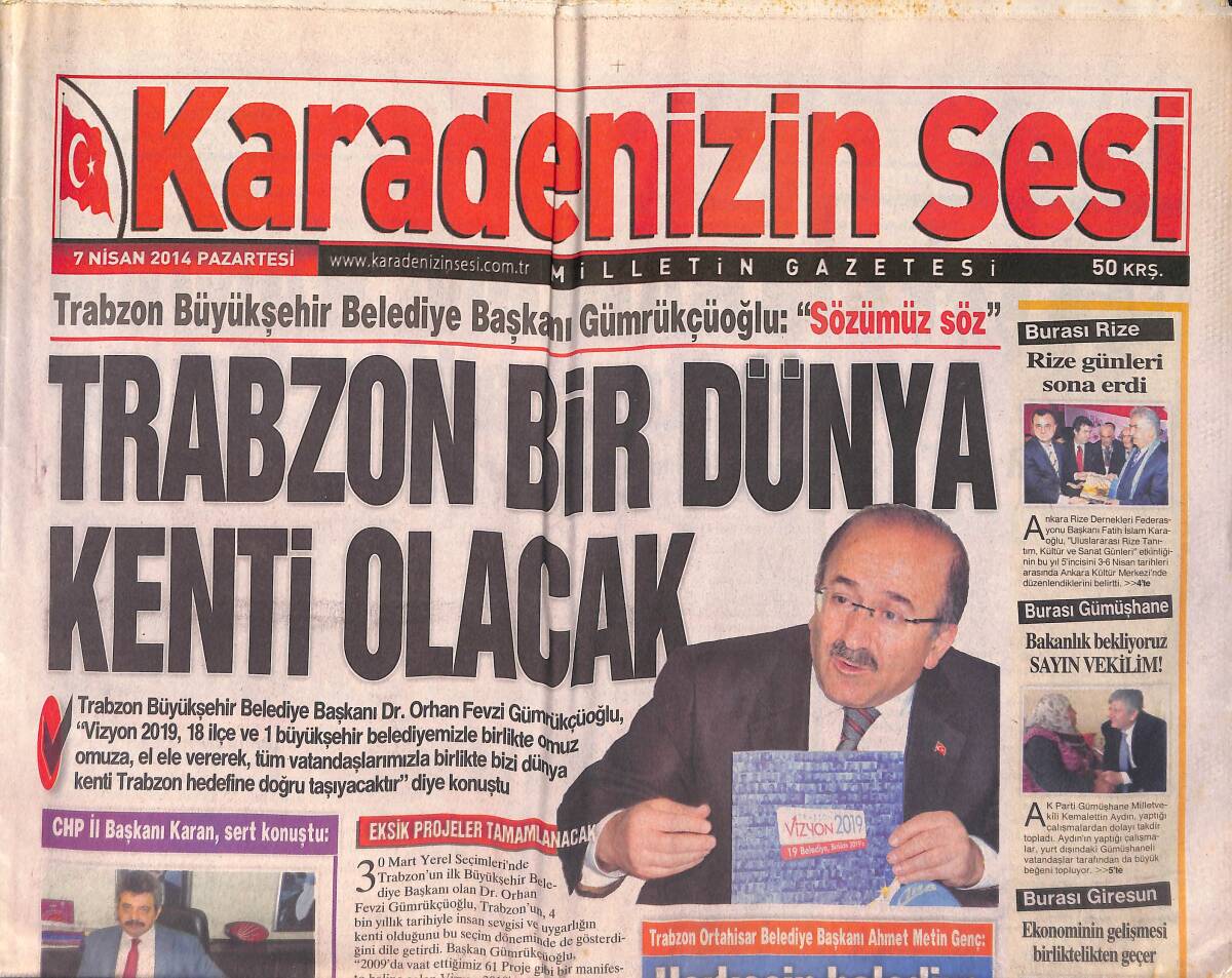 Karadenizin Sesi Gazetesi 7 Nisan 2014 - CHP İl Başkanı Karan 