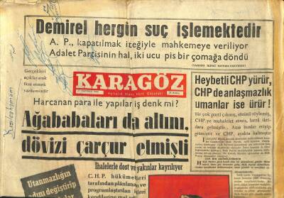 Karagöz Gazetesi 23 Haziran 1966 - Heybetli CHP Yürür , CHP de Anlaşmazlık Umanlar İse Ürür ! GZ123244 - 1