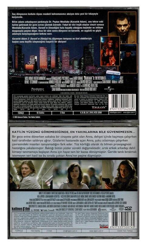 Karanlık Adam 2 Katilin Yüzü - 2 Adet VCD Film VCD742 - 2