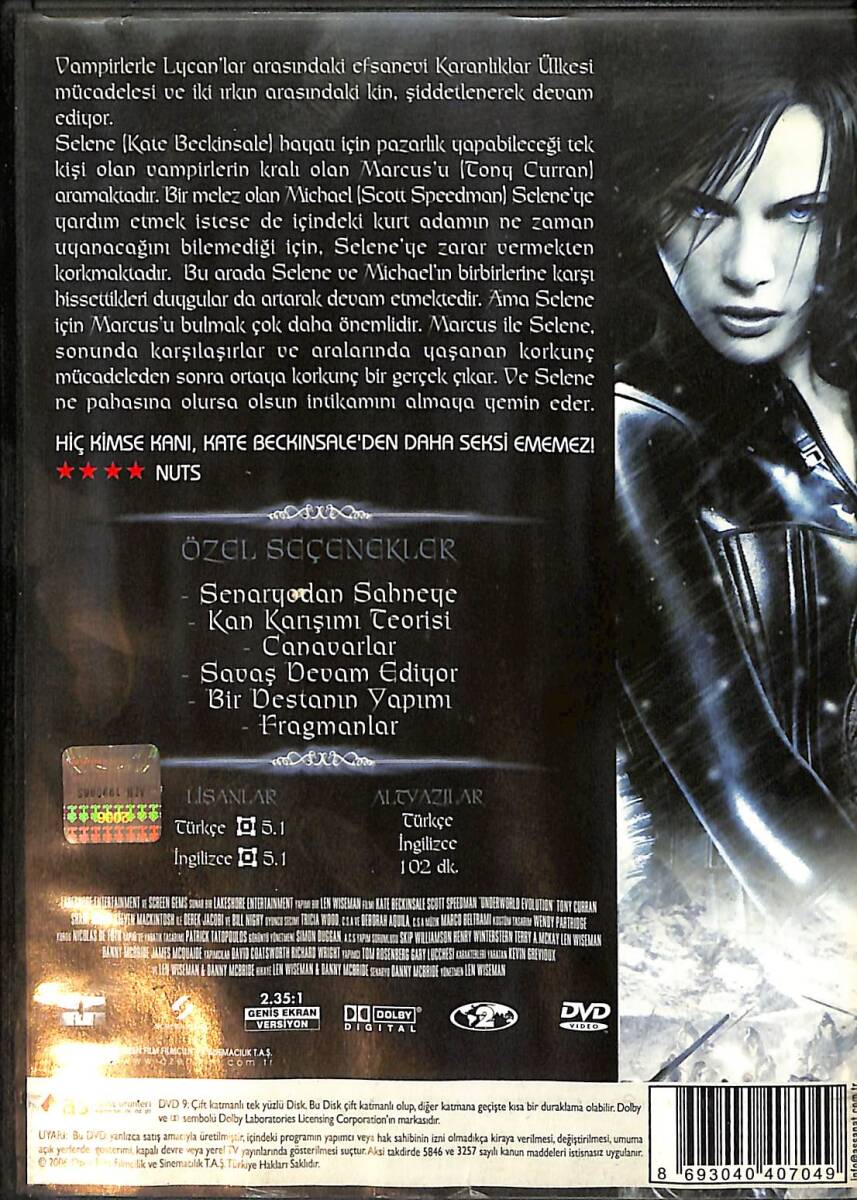 Karanlıklar Ülkesi Evrim DVD Film (İkinci El) DVD2659 - 2
