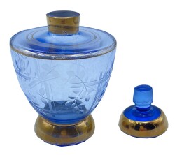 Karataş İşçilikli Mavi Renkli Parfüm Şişesi Takım (Dökme ve Fısfıslı) AOB1696 - 2