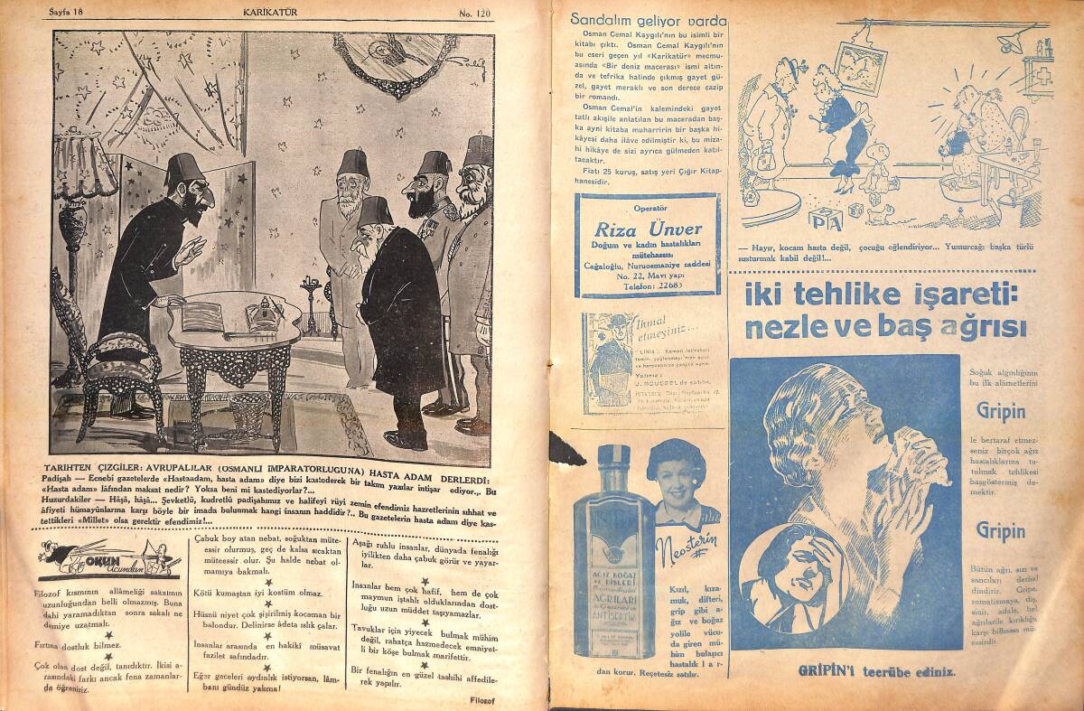 KARİKATÜR Edebi Haftalık Mizah Mecmuası 14 Nisan 1938 Sayı: 120 NDR100312 - 2