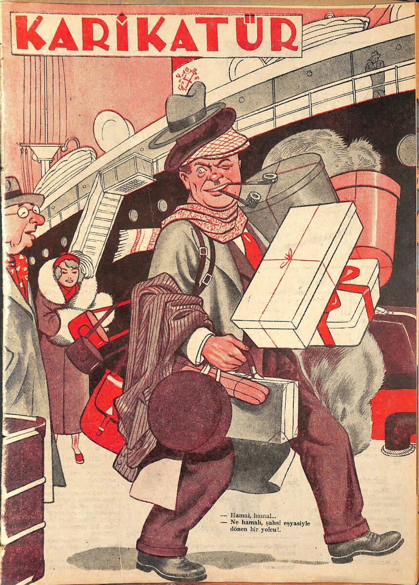KARİKATÜR Edebi Haftalık Mizah Mecmuası 18 Mart 1948 Sayı: 638 NDR95915 - 1