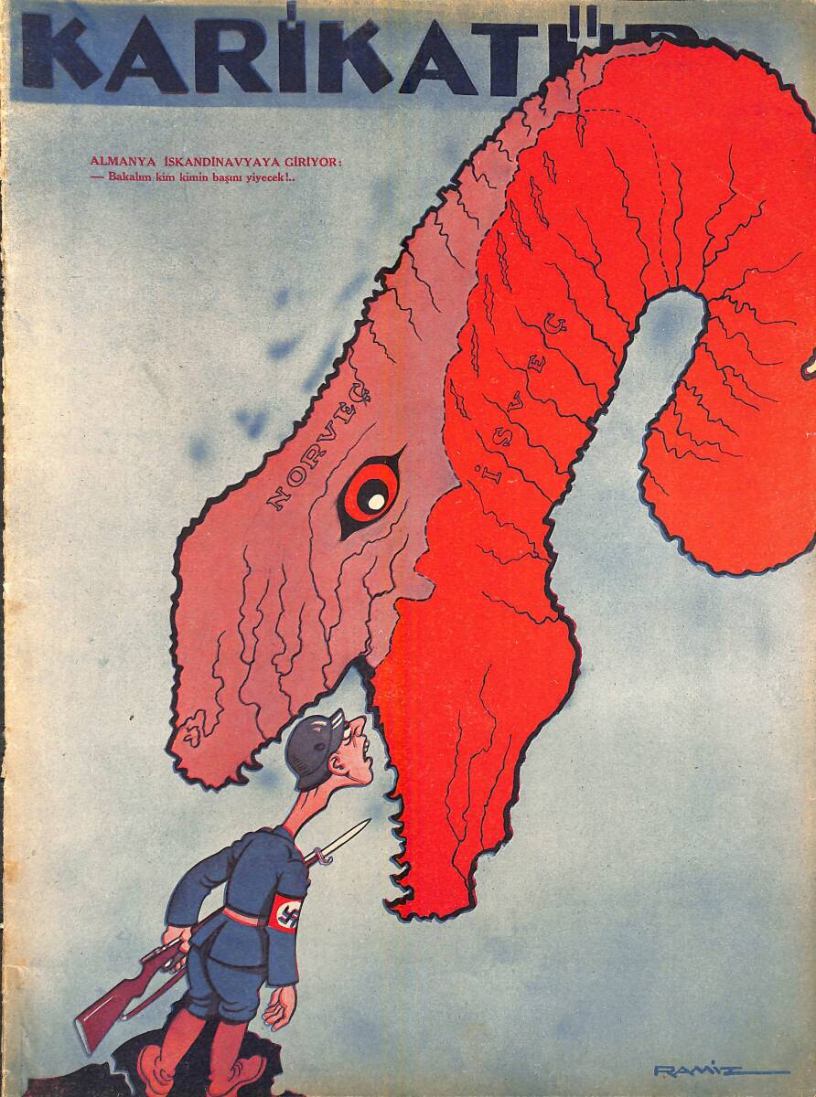 KARİKATÜR Edebi Haftalık Mizah Mecmuası 18 Nisan 1940 Sayı: 225 NDR95834 - 1
