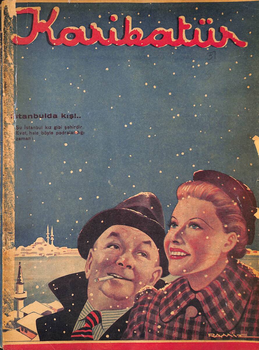 KARİKATÜR Edebi Haftalık Mizah Mecmuası 30 Ocak 1937 Sayı: 57 NDR96111 - 1