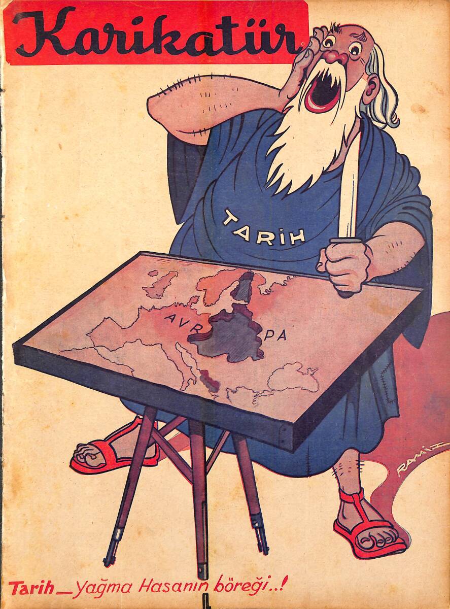 KARİKATÜR Edebi Haftalık Mizah Mecmuası Sayı:206 7 Birincikanun 1939 NDR95634 - 1