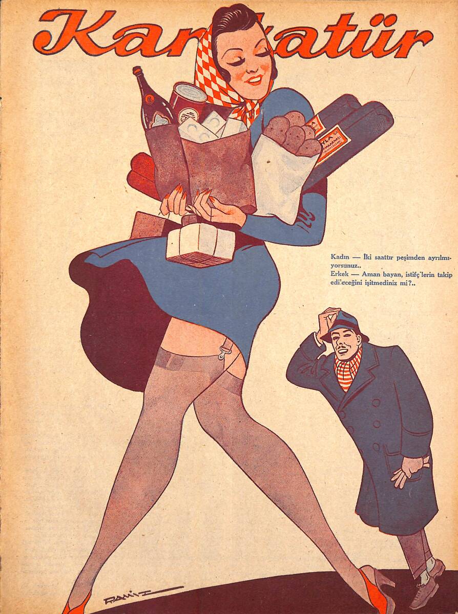 KARİKATÜR Edebi Haftalık Mizah Mecmuası Sayı:319 5 Şubat 1942 NDR95571 - 1
