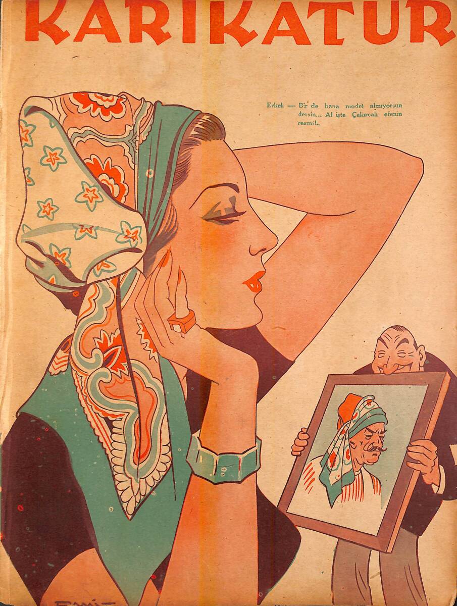 KARİKATÜR Edebi Haftalık Mizah Mecmuası Sayı:422 27 İkincikanun 1944 NDR95642 - 1