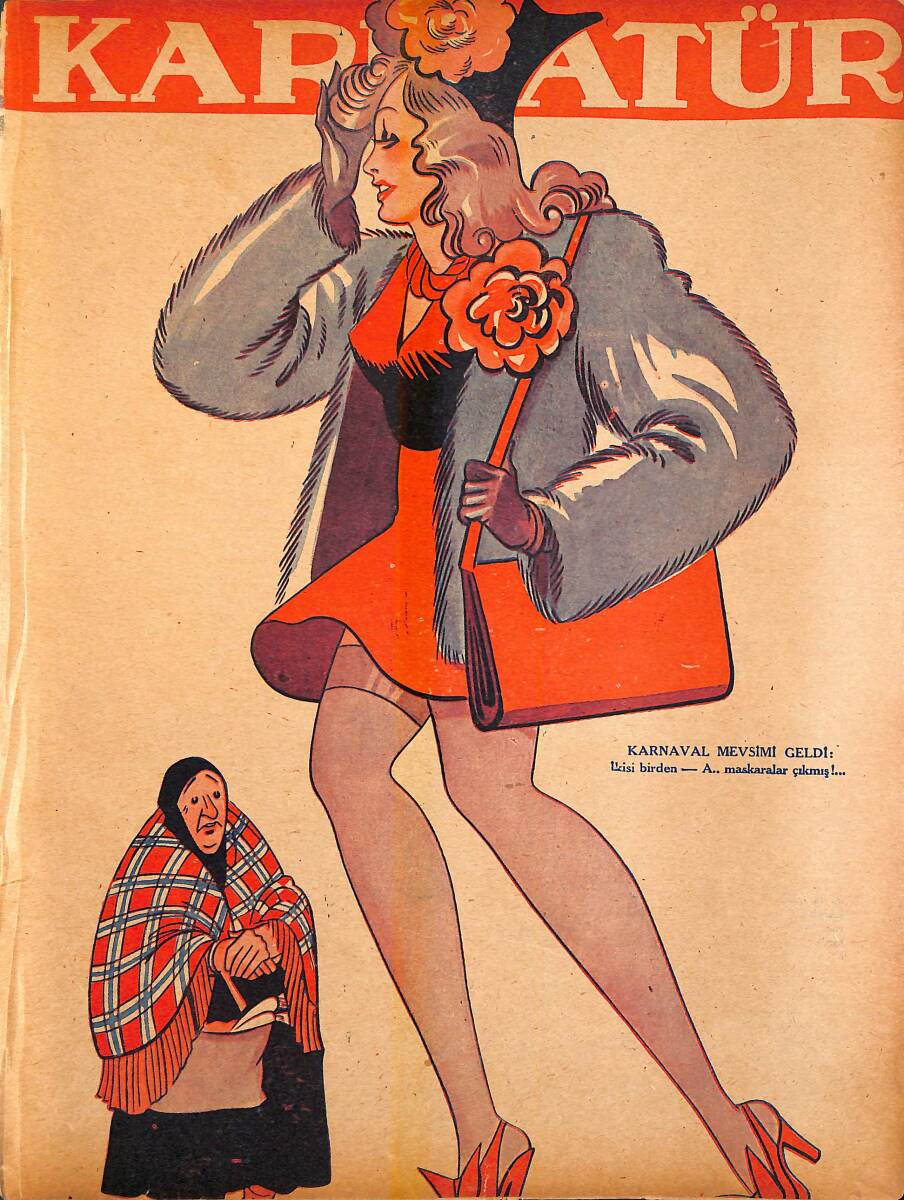 KARİKATÜR Edebi Haftalık Mizah Mecmuası Sayı:425 17 Şubat 1944 NDR95645 - 1