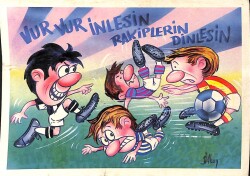 Karikatür Futbolcu Kartpostal KRT15500 - Gökçekoleksiyon