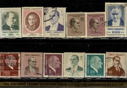 Karışık Dönem Atatürk Sürekli Posta Pulları Lotu (12 Adet - 1978-1996 Arası) Damgalı PPT2430 - Gökçekoleksiyon