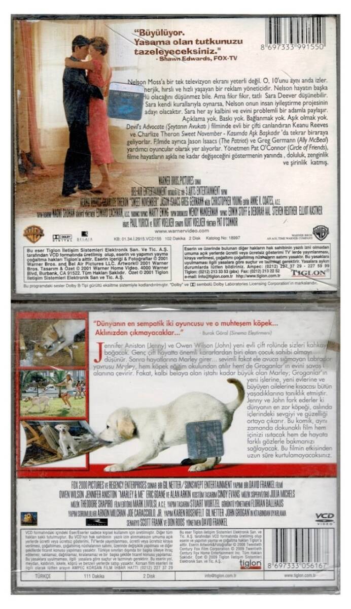 Kasımda Aşk Başkadır Marley ve Ben - 2 Adet VCD Film VCD872 - 2