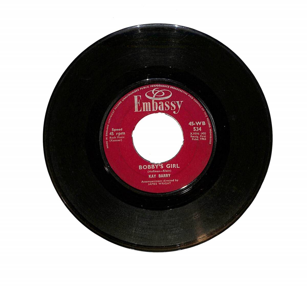 Kay Barry - Bobby's Girl / James Hold the Ladder Steady PLAK (10/7.5) PLK24187 - 1