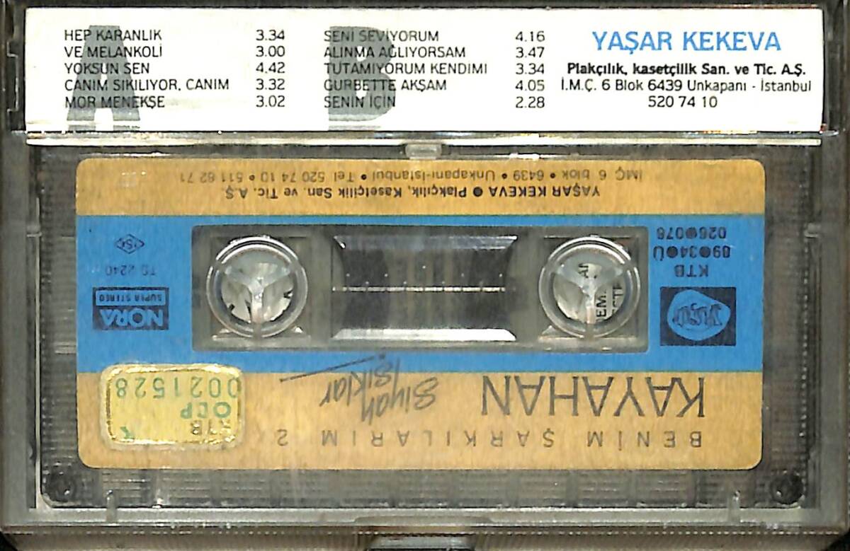 Kayahan - Benim Şarkılarım 2 / Siyah Işıklar - 1989 Türkiye Basım Kaset (Sarı Bandrol - Kağıt Baskı - İkinci El) KST27709 - 2