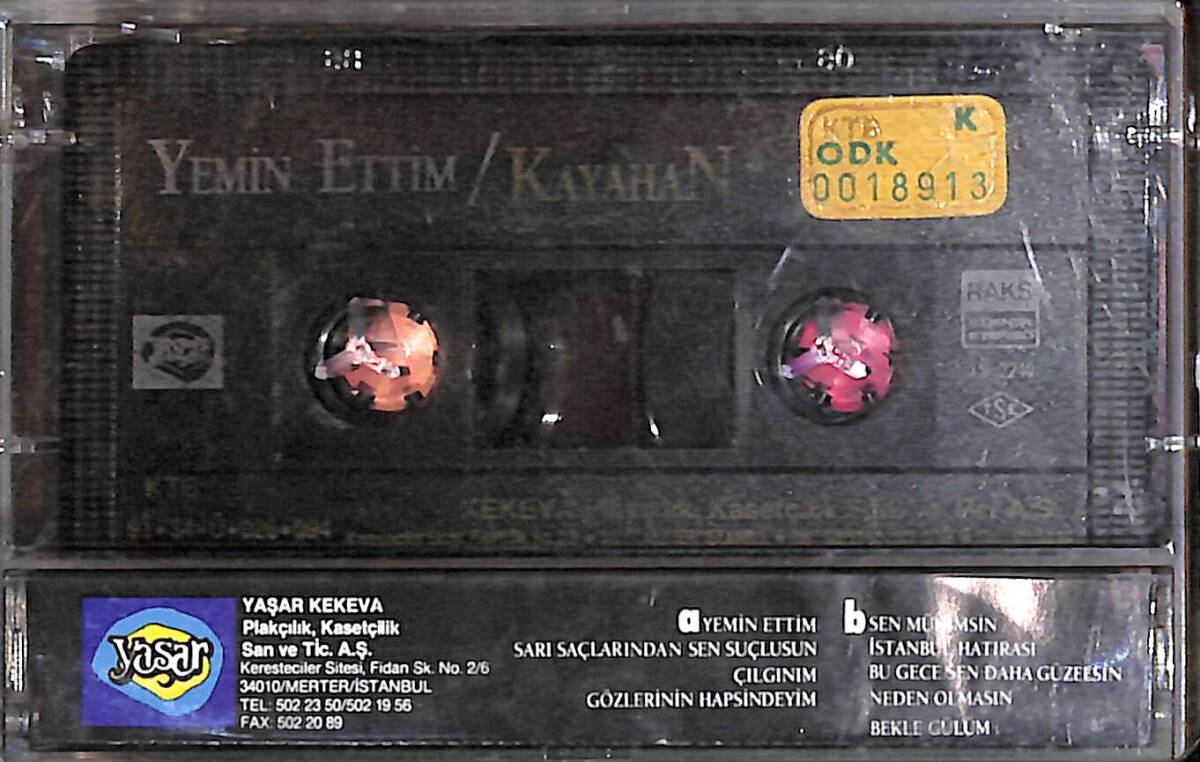 Kayahan - Yemin Ettim Kaset (Sarı Bandrol - İkinci El) KST27673 - 2