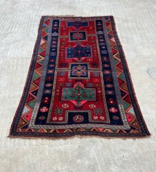 Kazak Eski El Dokuma Antika Halı AOB3800 (N) - 2