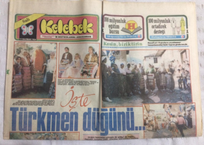 Kelebek (Hürriyet Gazetesi Ek) 12 Haziran 1984 - Türkmen Düğünü, Tvde Avrupa Kupası Şöleni Bu Gece Başlıyor - GZ21055 - 1